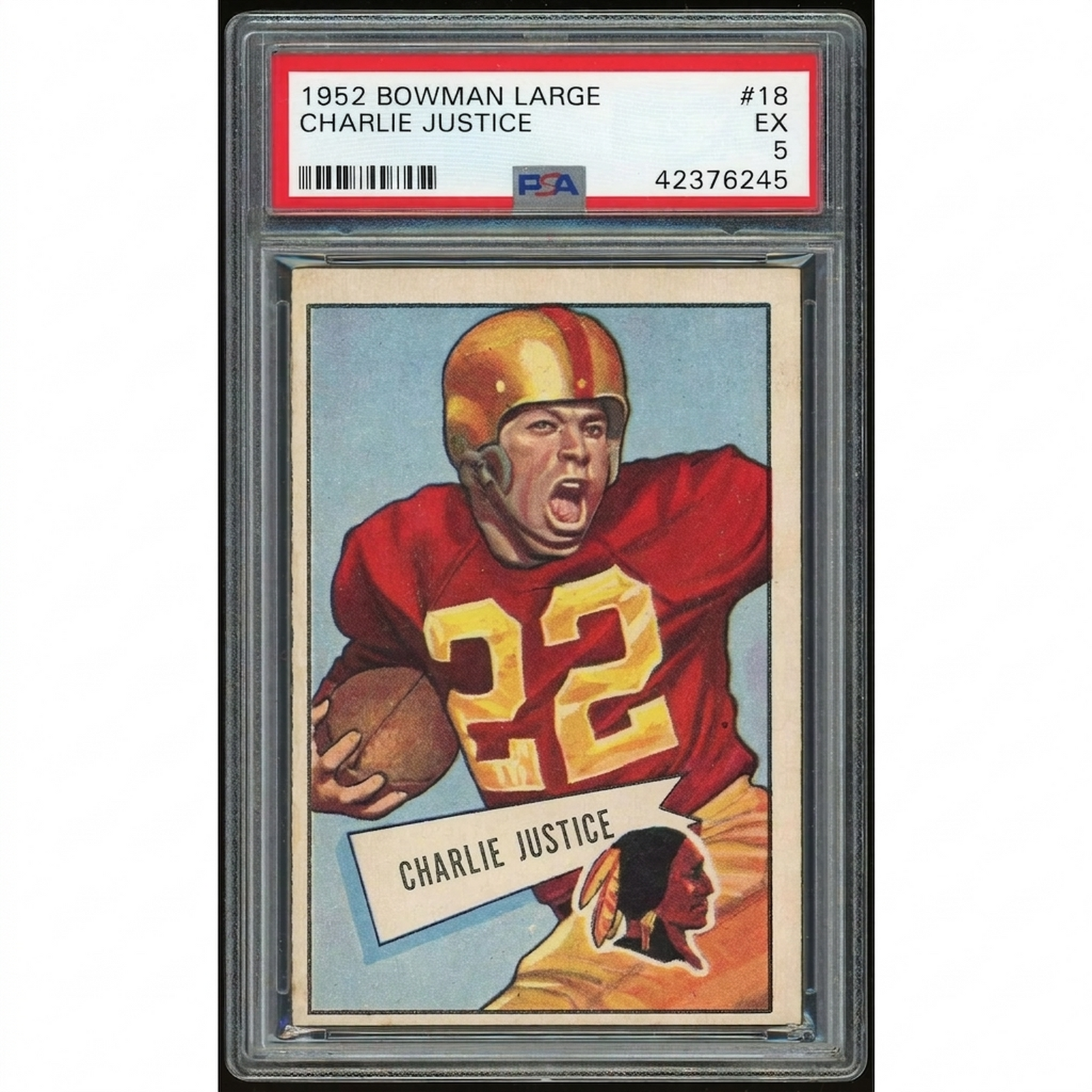 Charlie Justice 1952 Bowman Large #18 Rookie Card | PSA 5