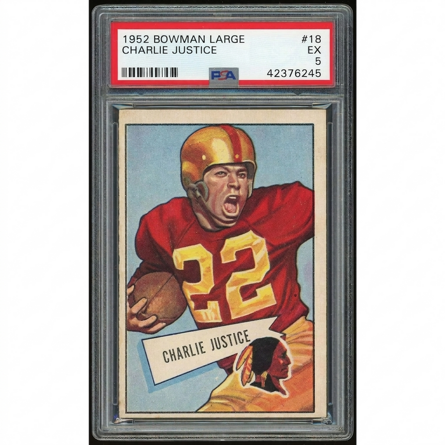 Charlie Justice 1952 Bowman Large #18 Rookie Card | PSA 5