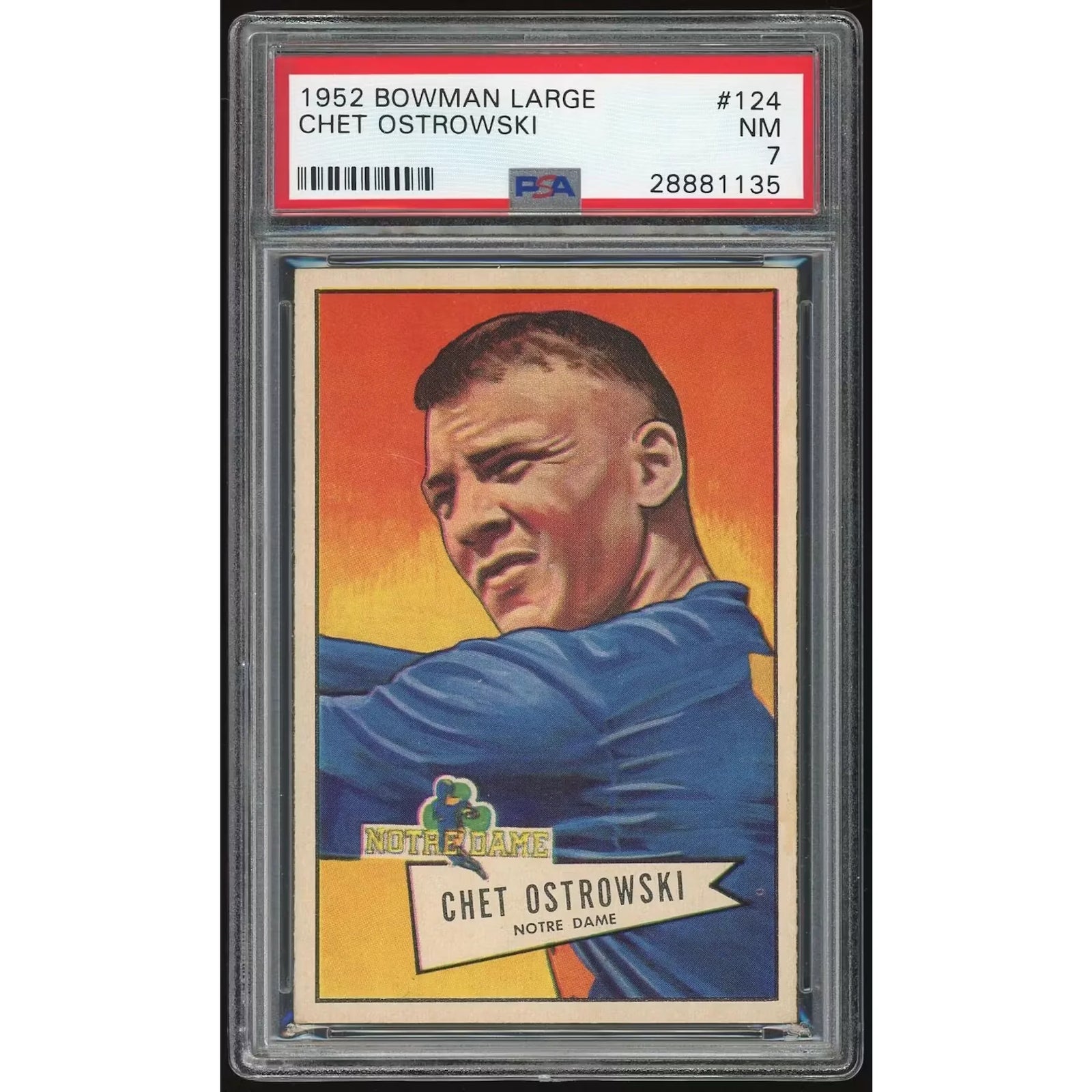 Chet Ostrowski 1952 Bowman Large Rookie Card #124 | PSA 7