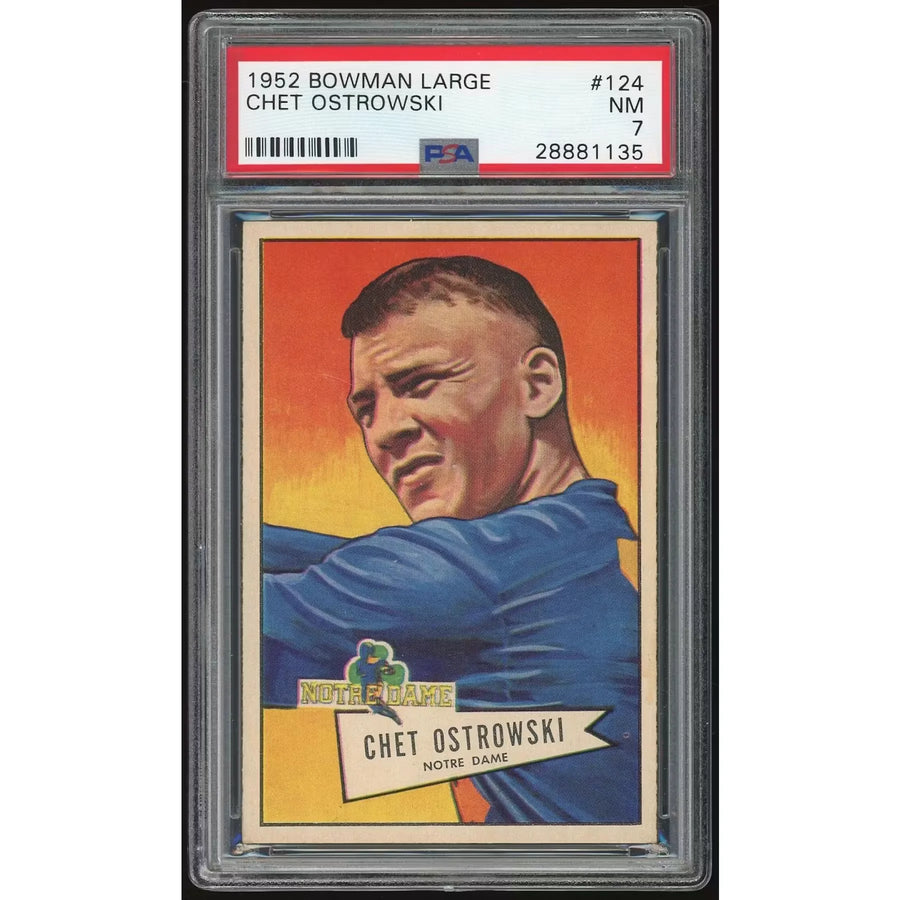 Chet Ostrowski 1952 Bowman Large Rookie Card #124 | PSA 7