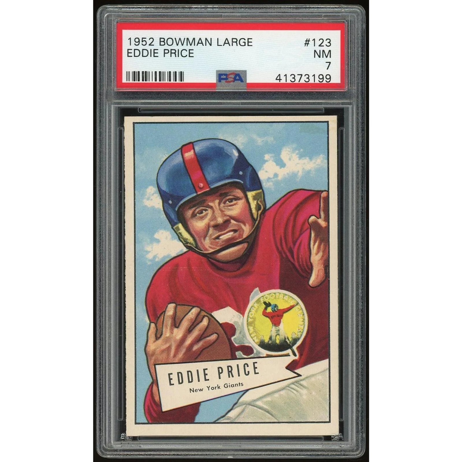 Eddie Price 1952 Bowman Large #123 Card | PSA 7