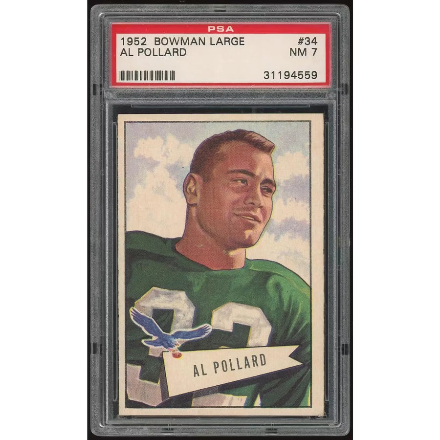 Al Pollard 1952 Bowman Large #34 Rookie Card | PSA 7