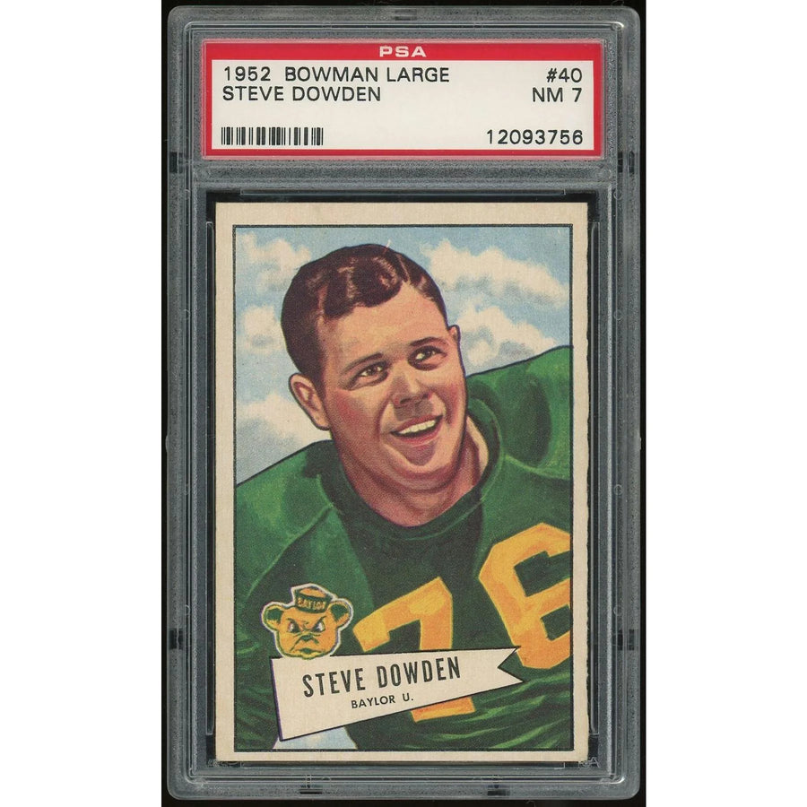 Steve Dowden 1952 Bowman Large #40 Rookie Card | PSA 7