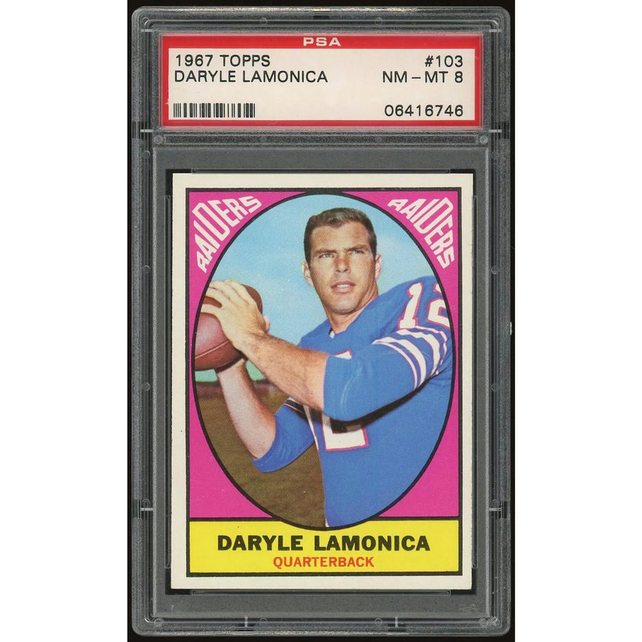 Daryle Lamonica 1967 Topps #103 Football Card | PSA 8
