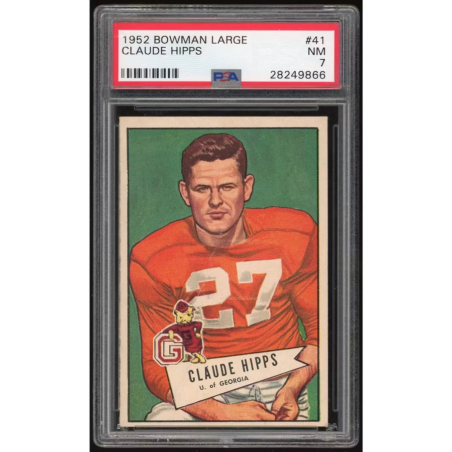 Claude Hipps 1952 Bowman Large #41 Rookie Card | PSA 7