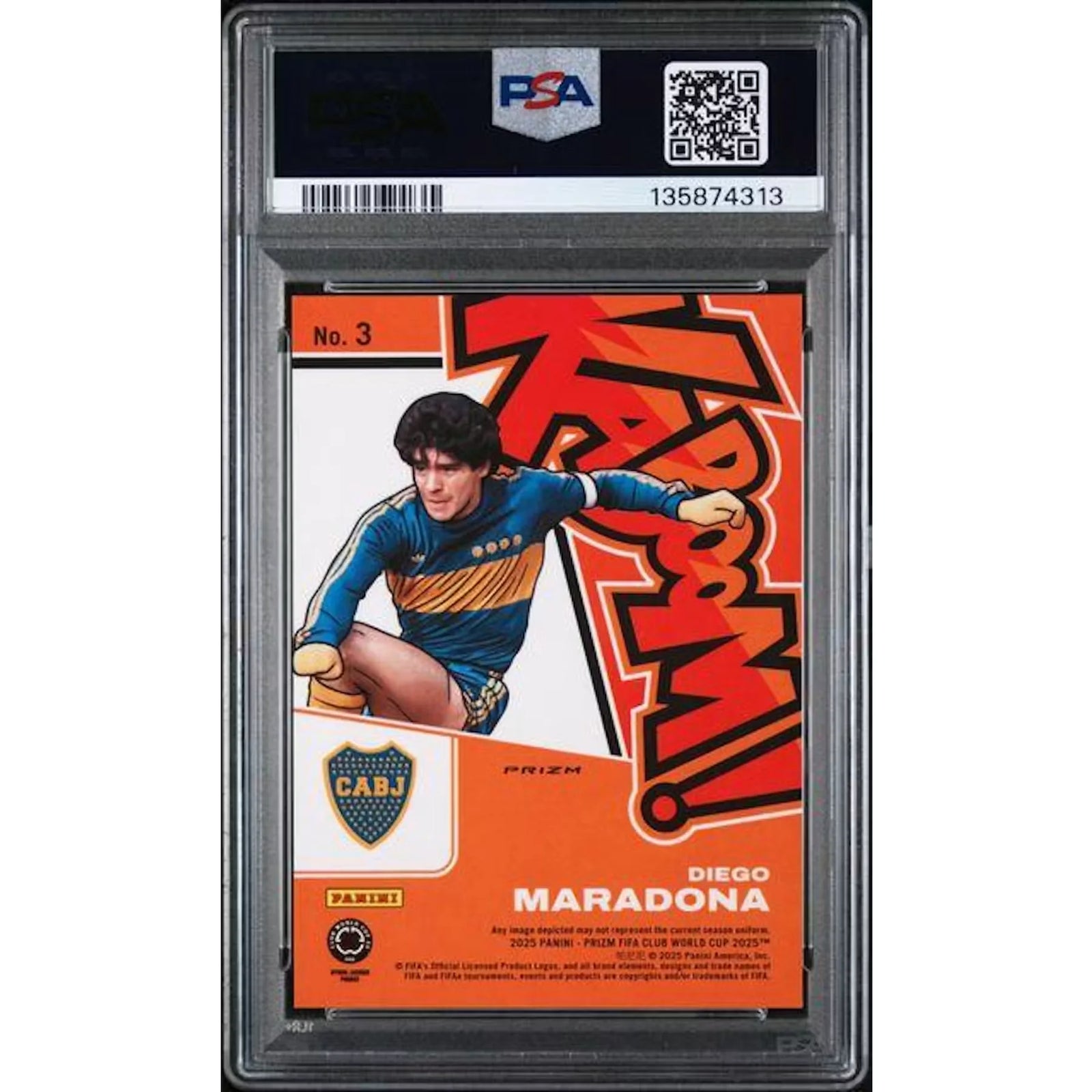 Diego Maradona Kaboom Card #3 | 2025 Panini Prizm FIFA Club World Cup PSA 9