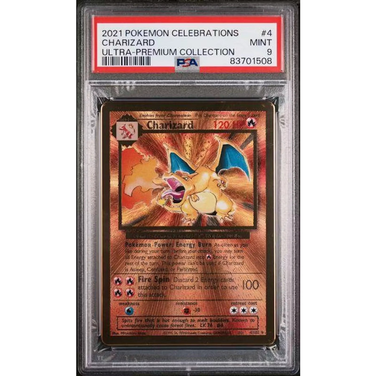 Charizard #4 2021 Pokemon Celebrations Metal Card | PSA 9