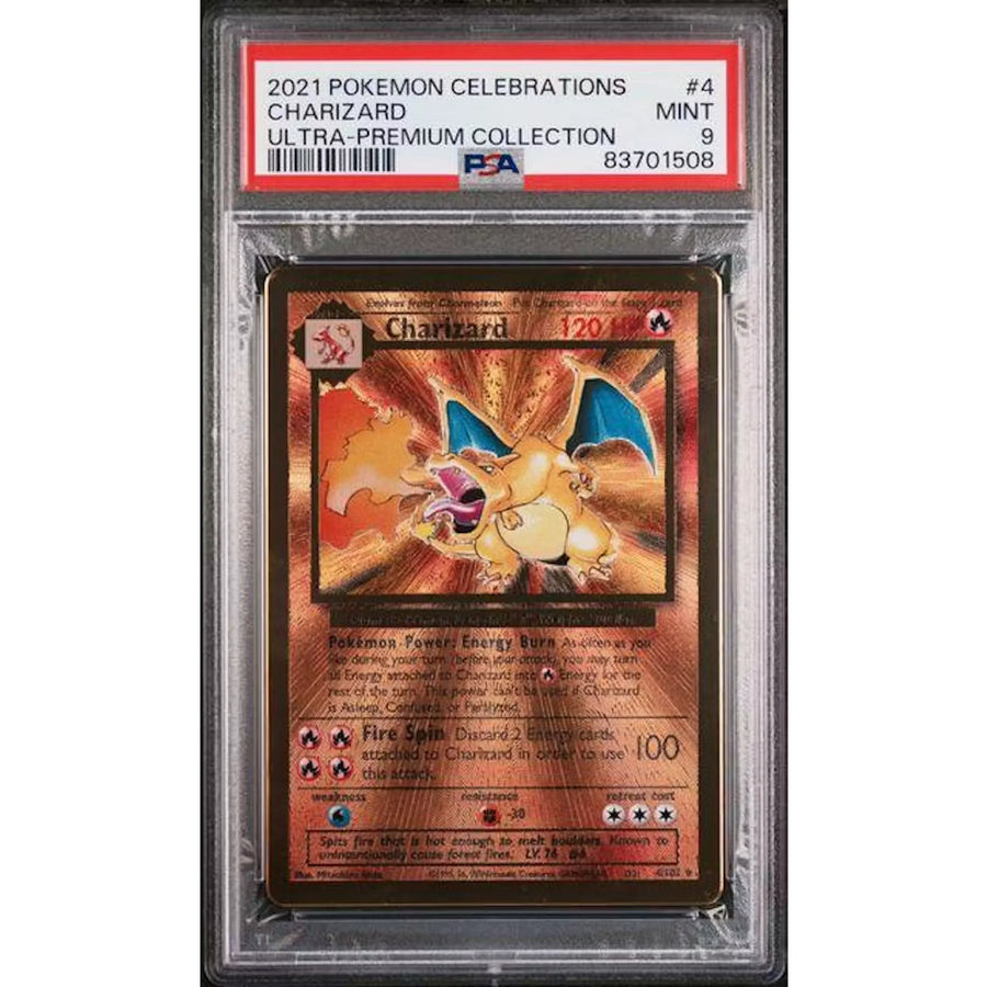 Charizard #4 2021 Pokemon Celebrations Metal Card | PSA 9