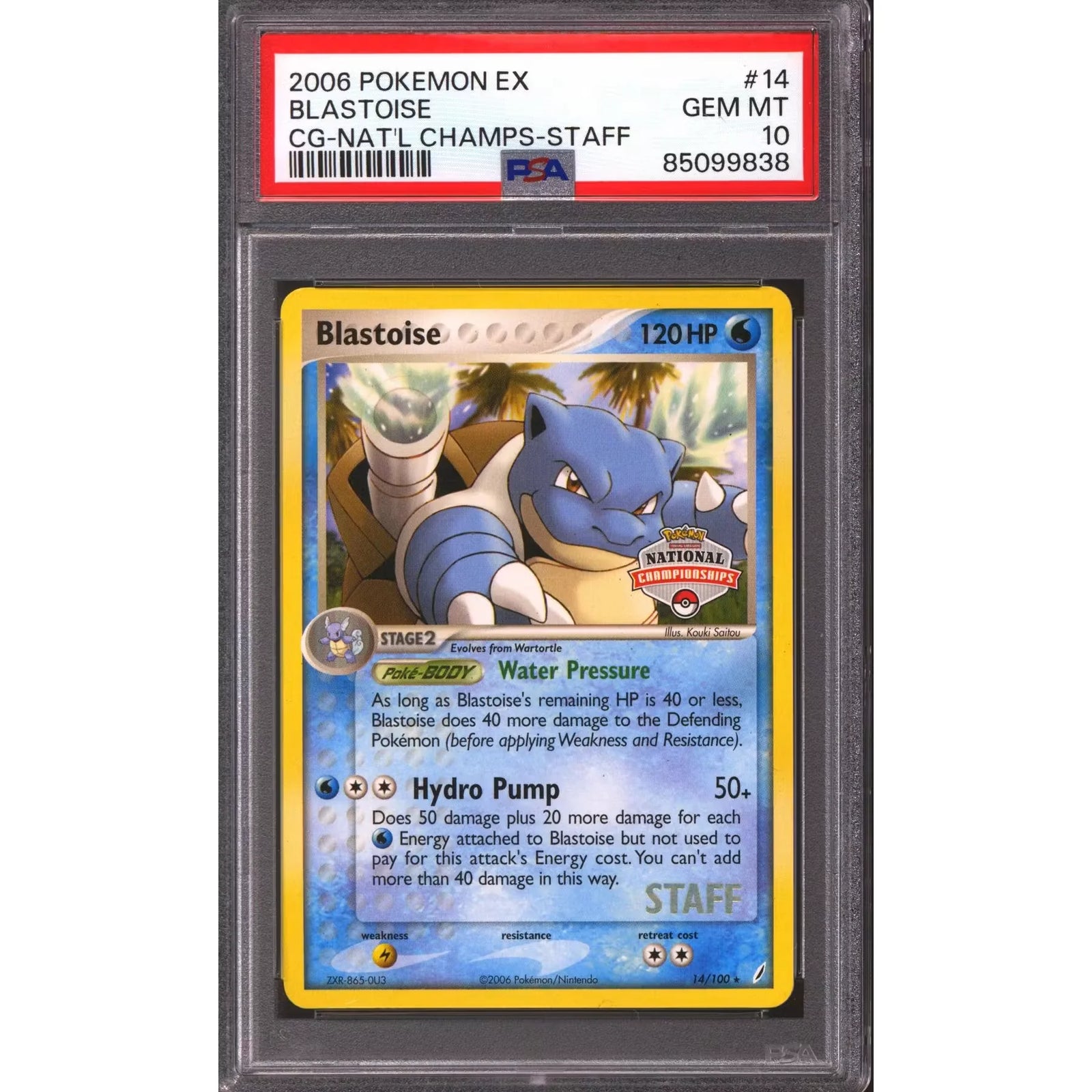 Pokemon 2006 National Championship Staff Blastoise | PSA 10 Gem Mint