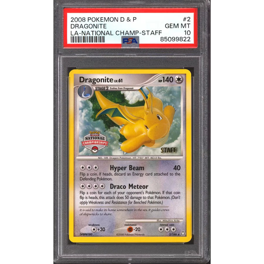 Pokemon 2008 LA National Championship Staff Dragonite | PSA 10 Gem Mint