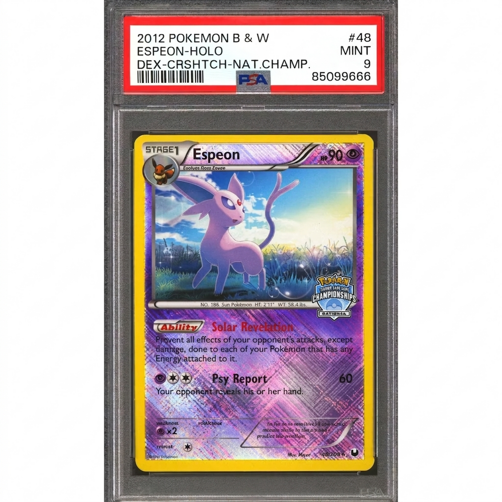 Pokemon 2012 National Championship Espeon 48/108 | PSA 9