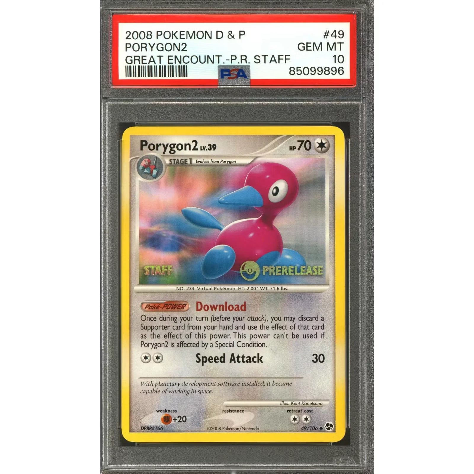 Pokemon Porygon2 Staff Prerelease Card | PSA 10 GEM MINT