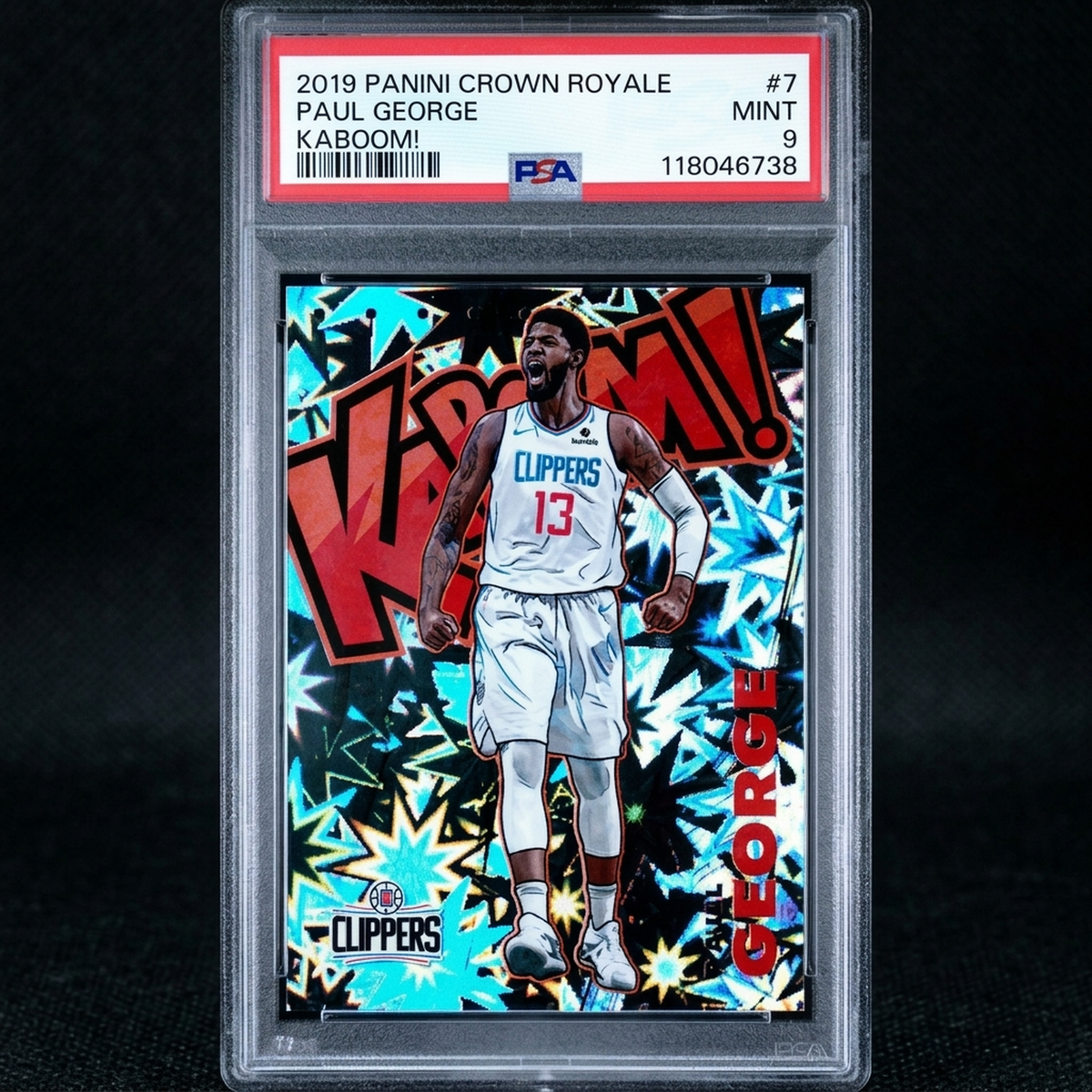 Paul George Kaboom #7 PSA 9 | 2019-20 Panini Crown Royale