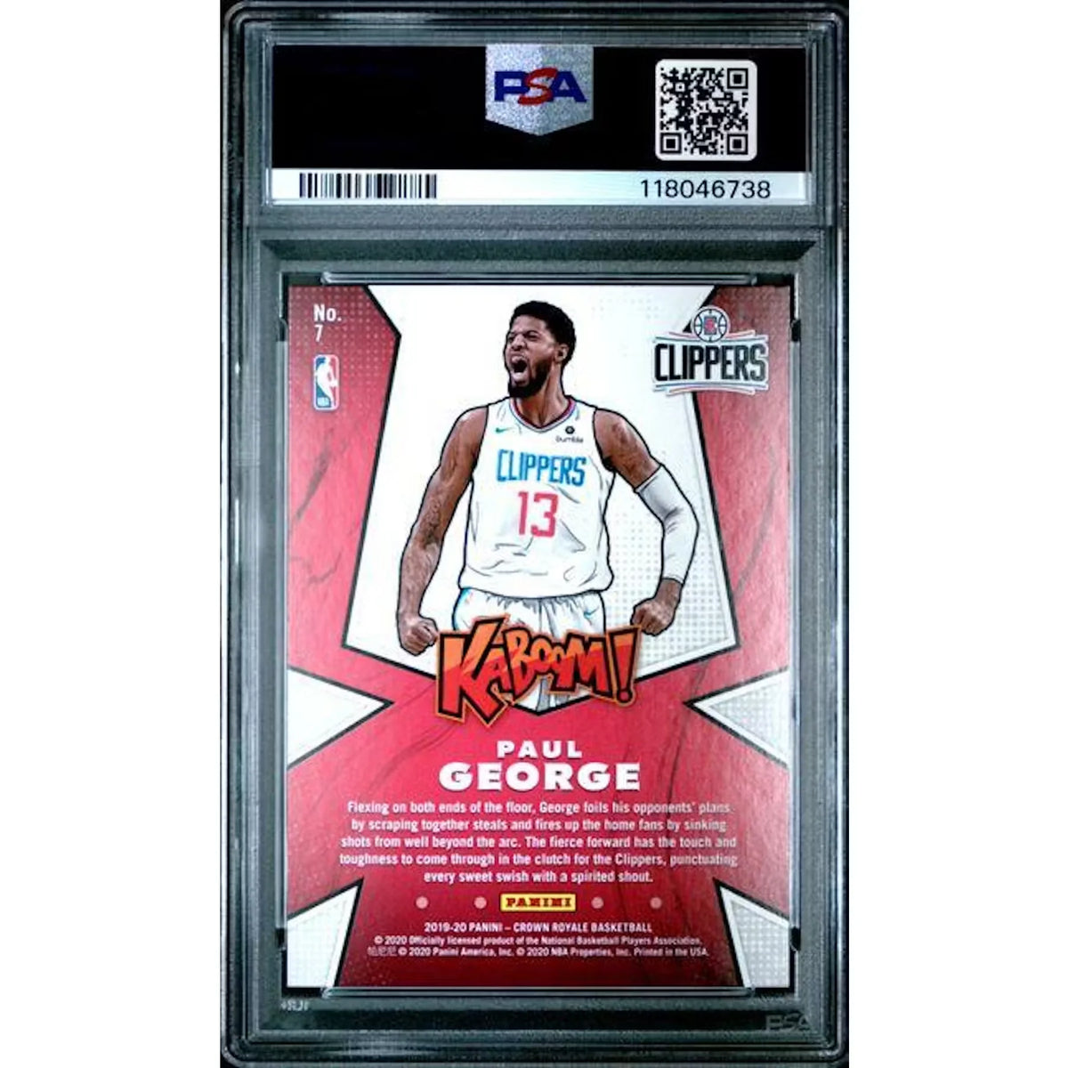 Paul George Kaboom #7 PSA 9 | 2019-20 Panini Crown Royale