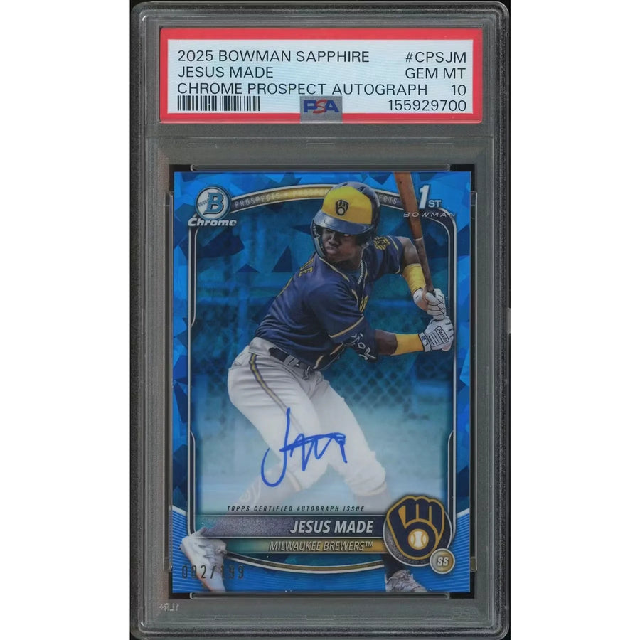 Jesus Made 2025 Bowman Chrome Sapphire Rookie Autograph | PSA 10 #002