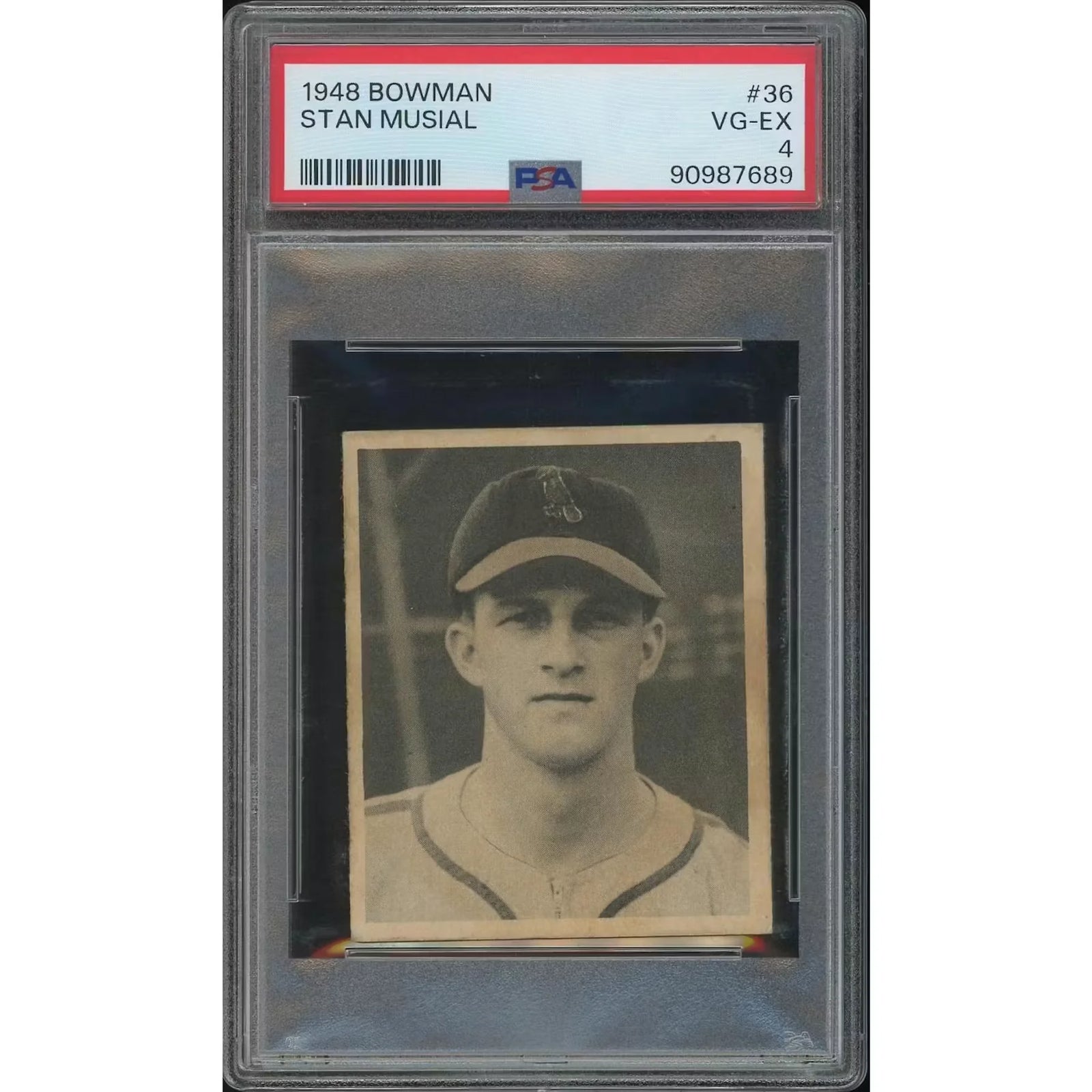 Stan Musial 1948 Bowman Baseball #36 Rookie Card | PSA 4 VG-EX