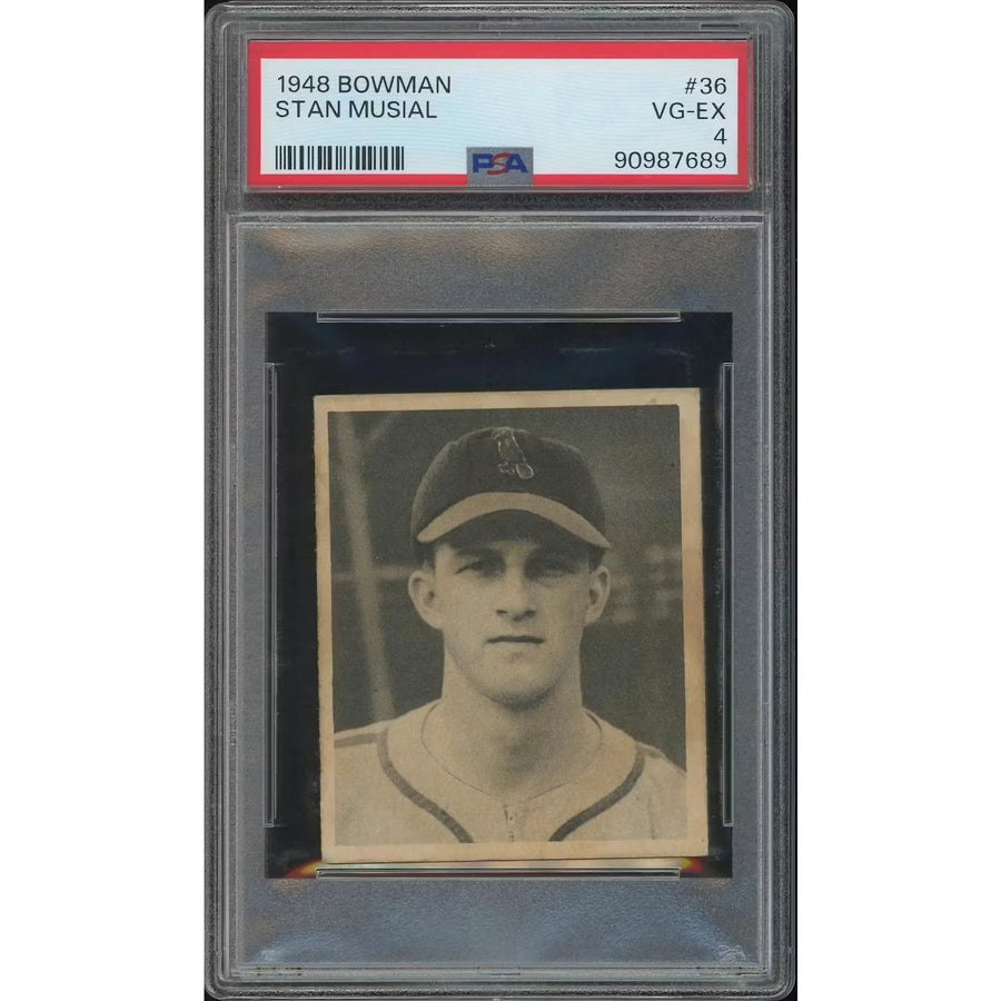 Stan Musial 1948 Bowman Baseball #36 Rookie Card | PSA 4 VG-EX