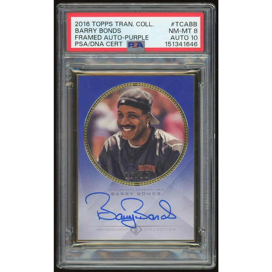 Barry Bonds Signed 2016 Topps Transcendent Card | PSA 8 Auto 10