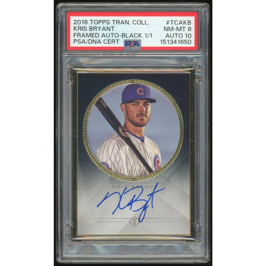 Kris Bryant Signed 2016 Topps Transcendent Card | PSA 8 Auto 10 1/1