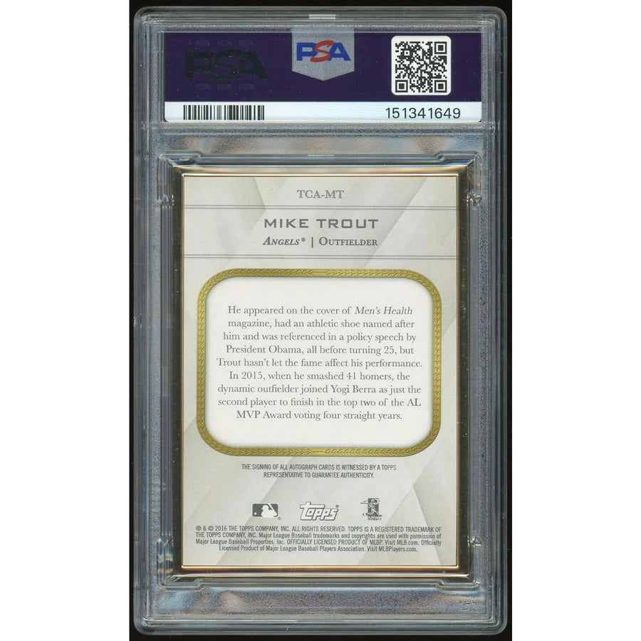 Mike Trout Signed 2016 Topps Transcendent Card | PSA 8 Auto 9