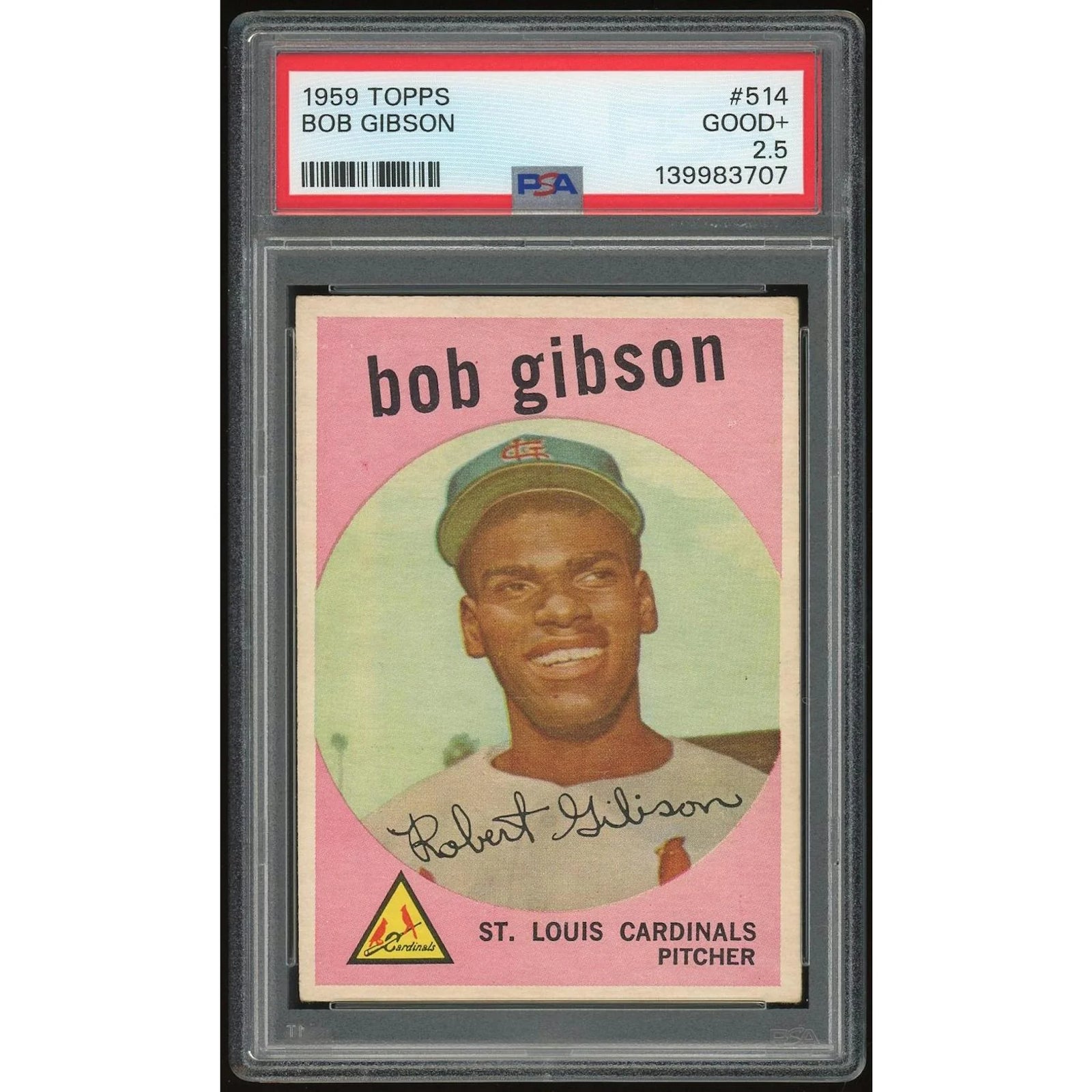 Bob Gibson 1959 Topps #514 Rookie Card | PSA 2.5