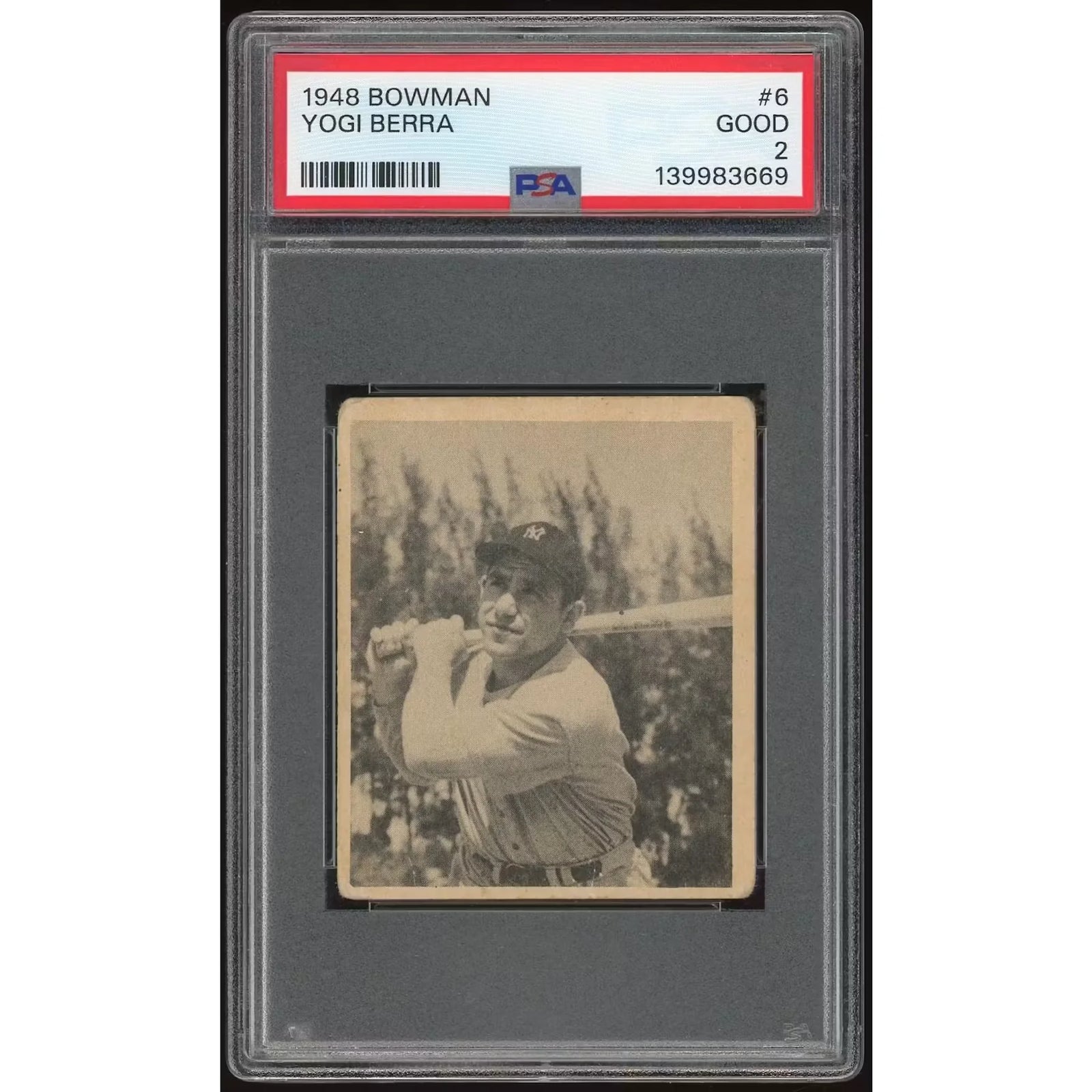 Yogi Berra 1948 Bowman #6 Rookie Card | PSA 2
