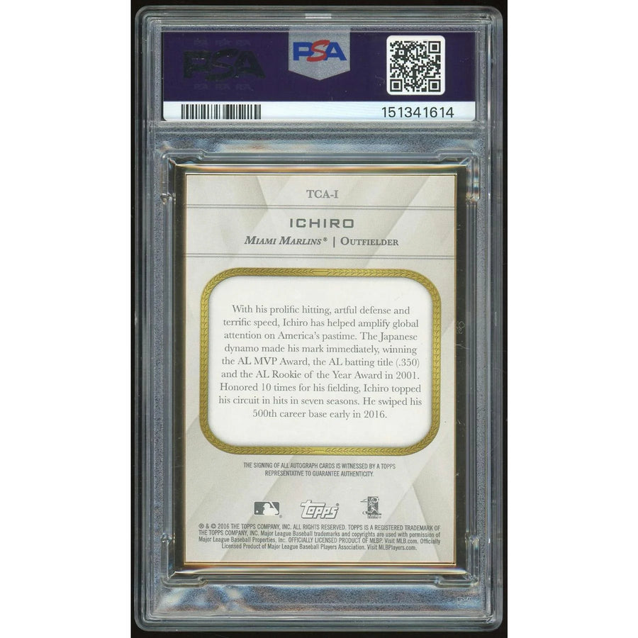 Ichiro Suzuki Signed 2016 Topps Transcendent Card | PSA 9 Auto 10