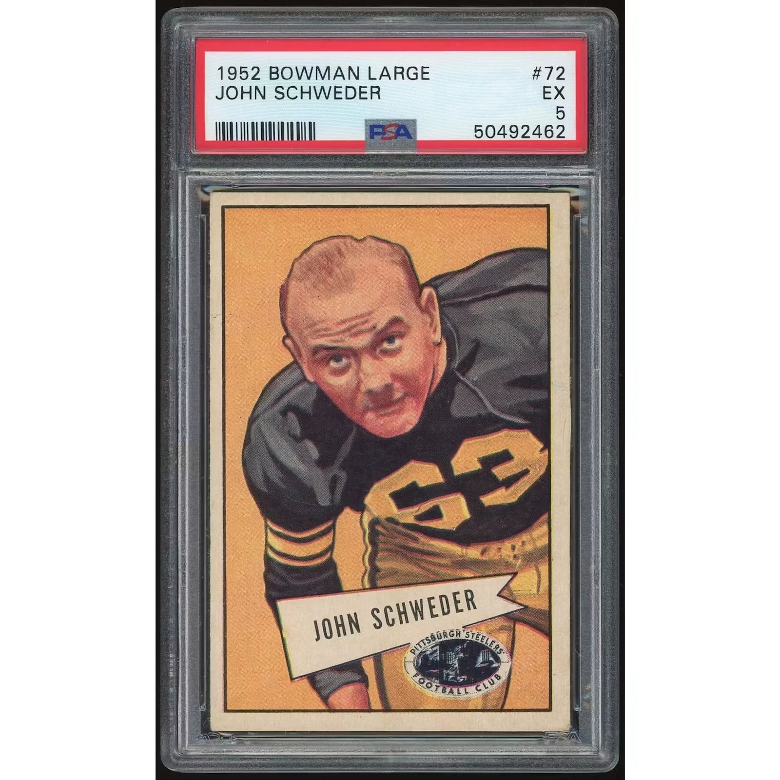 John Schweder 1952 Bowman Large #72 Rookie Card | PSA 5