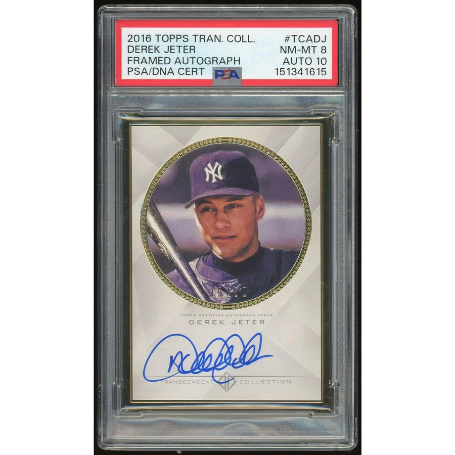 Derek Jeter Signed 2016 Topps Transcendent Card | PSA 8 Auto 10
