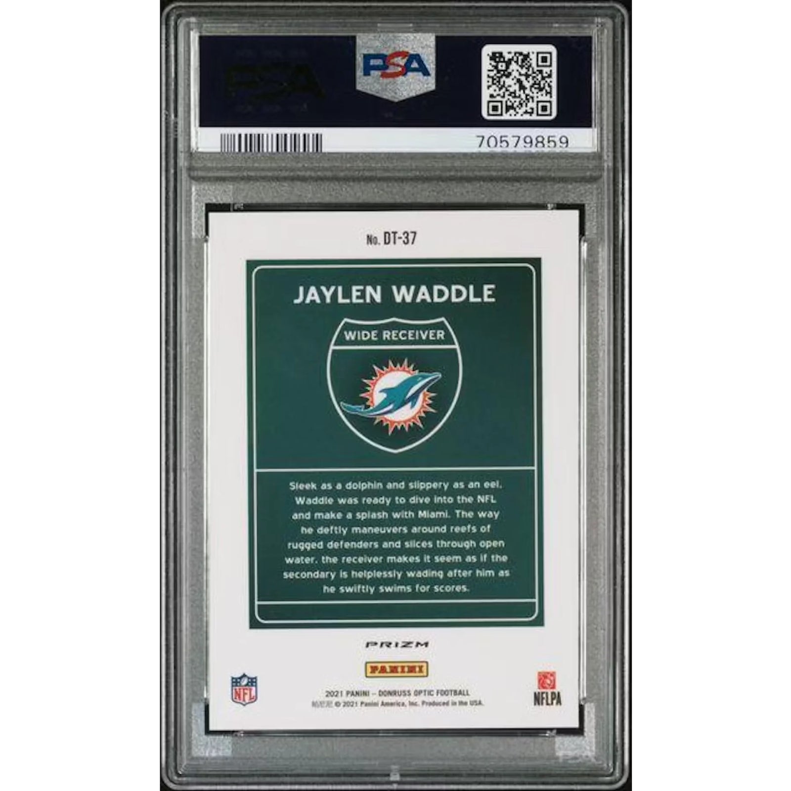 Jaylen Waddle 2021 Panini Donruss Optic Rookie Card | PSA 9