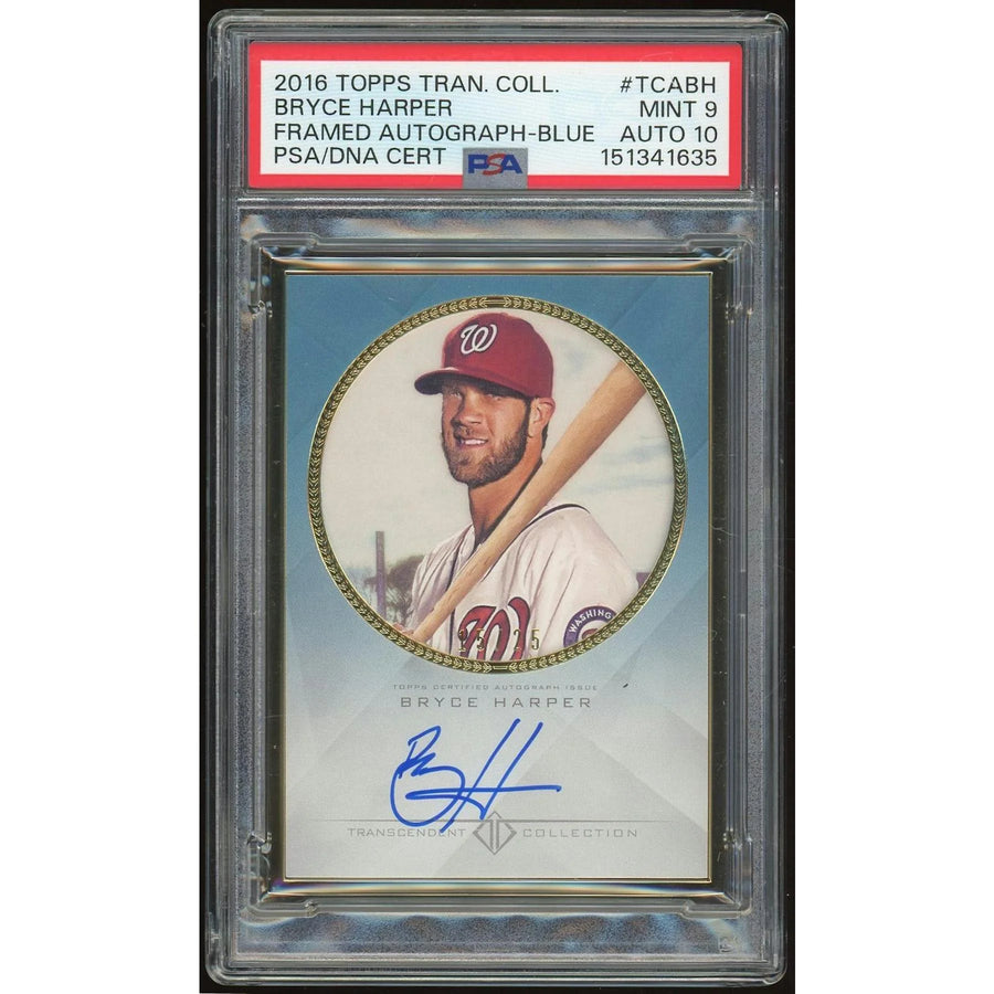 Bryce Harper Signed 2016 Topps Transcendent Card | PSA 9 Auto 10