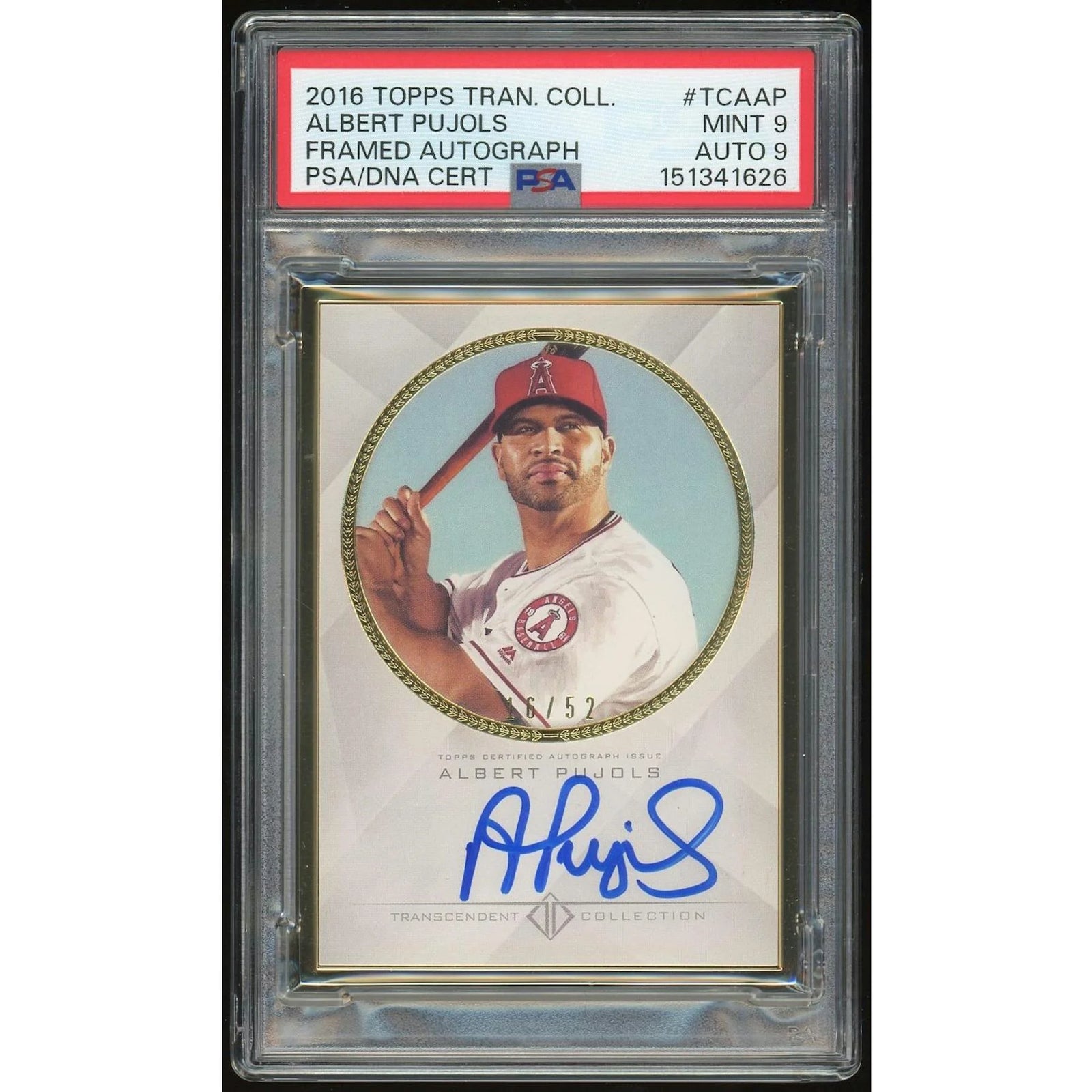 Albert Pujols Signed 2016 Topps Transcendent Card | PSA 9 Auto 9