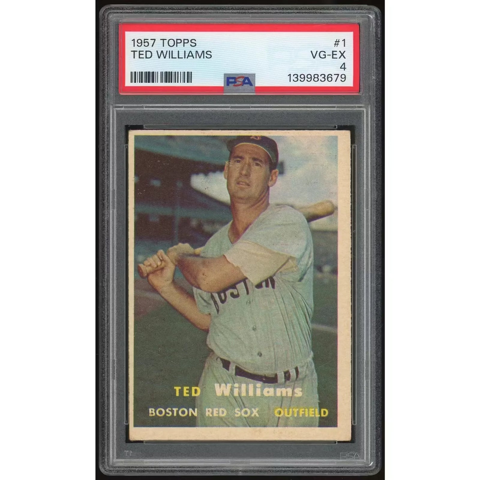 Ted Williams 1957 Topps #1 Baseball Card | PSA 4