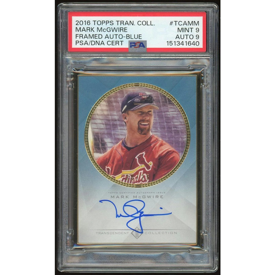Mark McGwire Signed 2016 Topps Transcendent Card | PSA 9 Auto Blue #/25