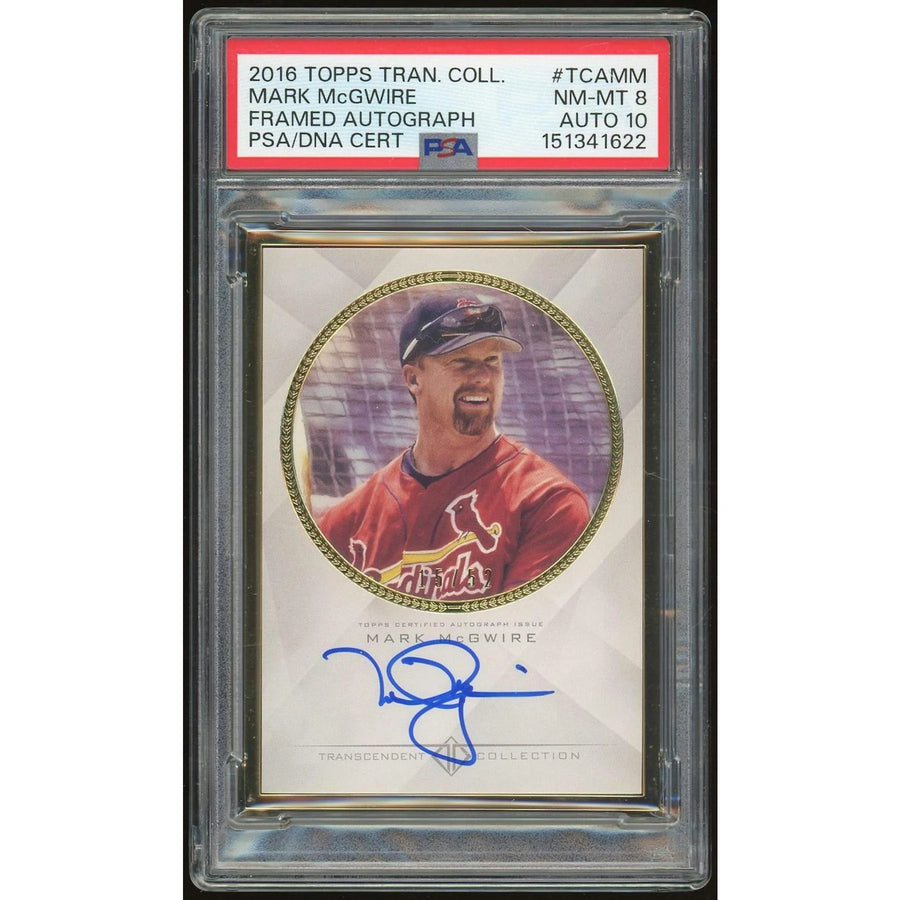 Mark McGwire Signed 2016 Topps Transcendent Card | PSA 8 Auto 10 #/52