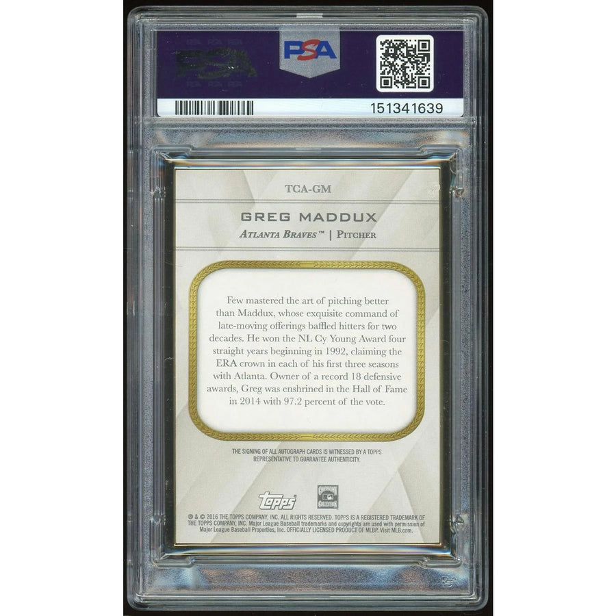 Greg Maddux Signed 2016 Topps Transcendent Card | PSA 9 Auto 10