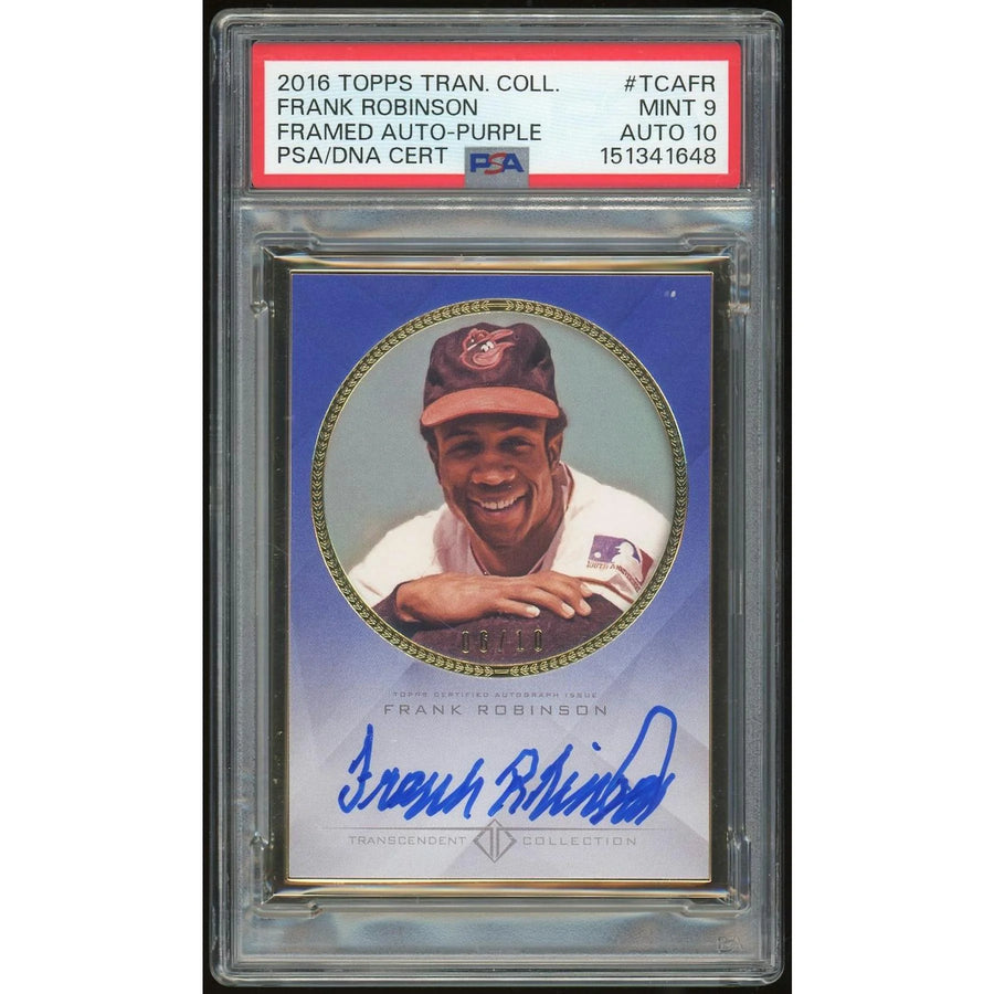 Frank Robinson Signed 2016 Topps Transcendent Card | PSA 9 Auto 10 Purple