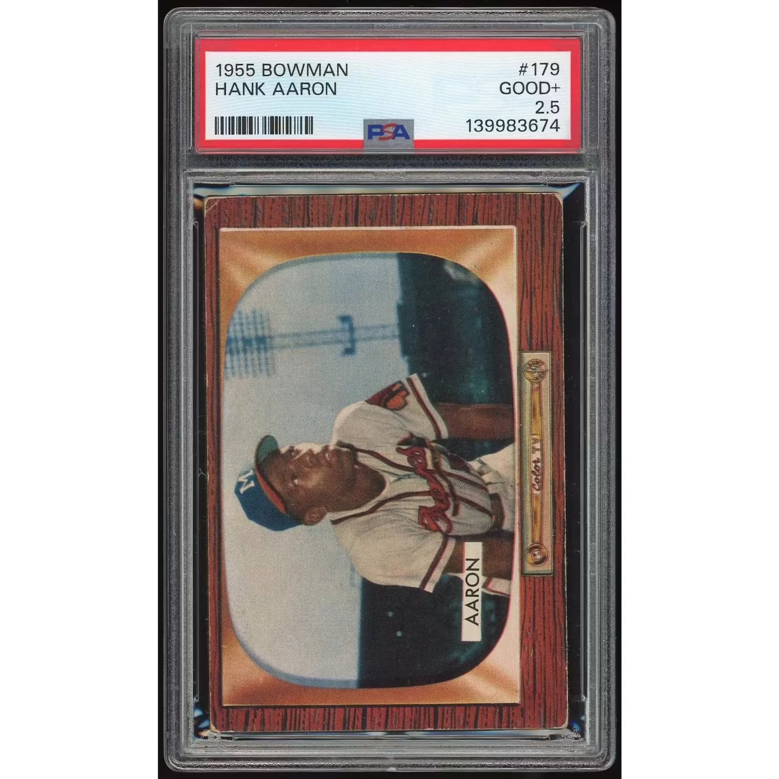 Hank Aaron 1955 Bowman #179 Baseball Card | PSA 2.5