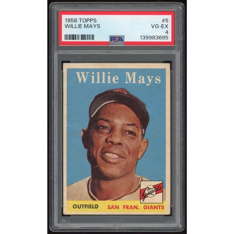 Willie Mays 1958 Topps #5 Baseball Card | PSA 4