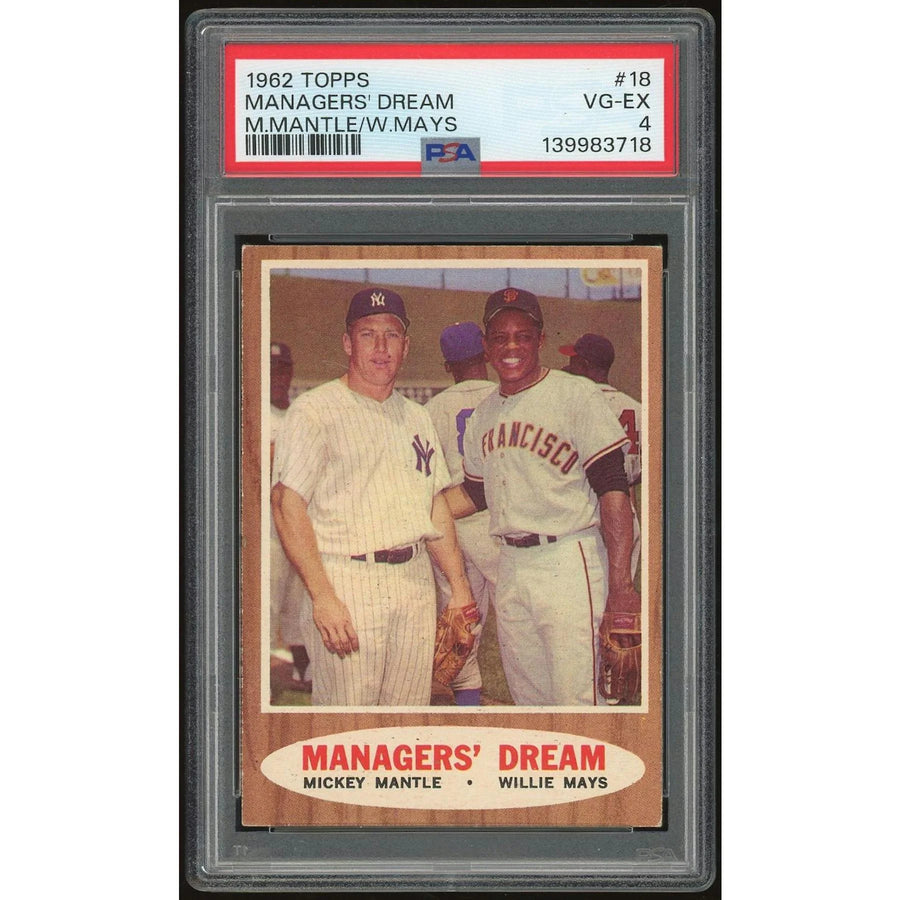 1962 Topps #18 Managers' Dream Mantle/Mays | PSA 4