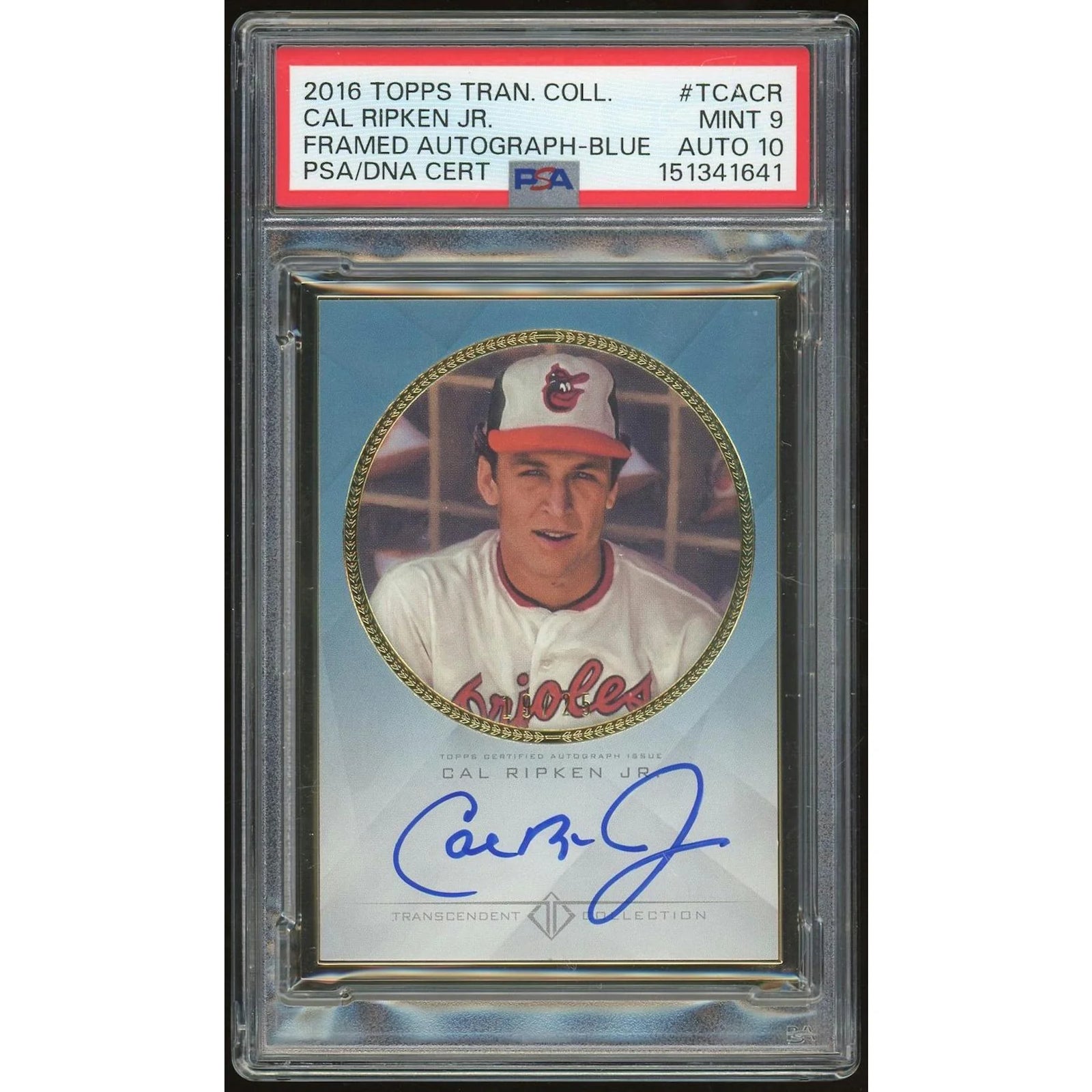 Cal Ripken Jr. Signed 2016 Topps Transcendent Card | Framed Auto Blue #/25