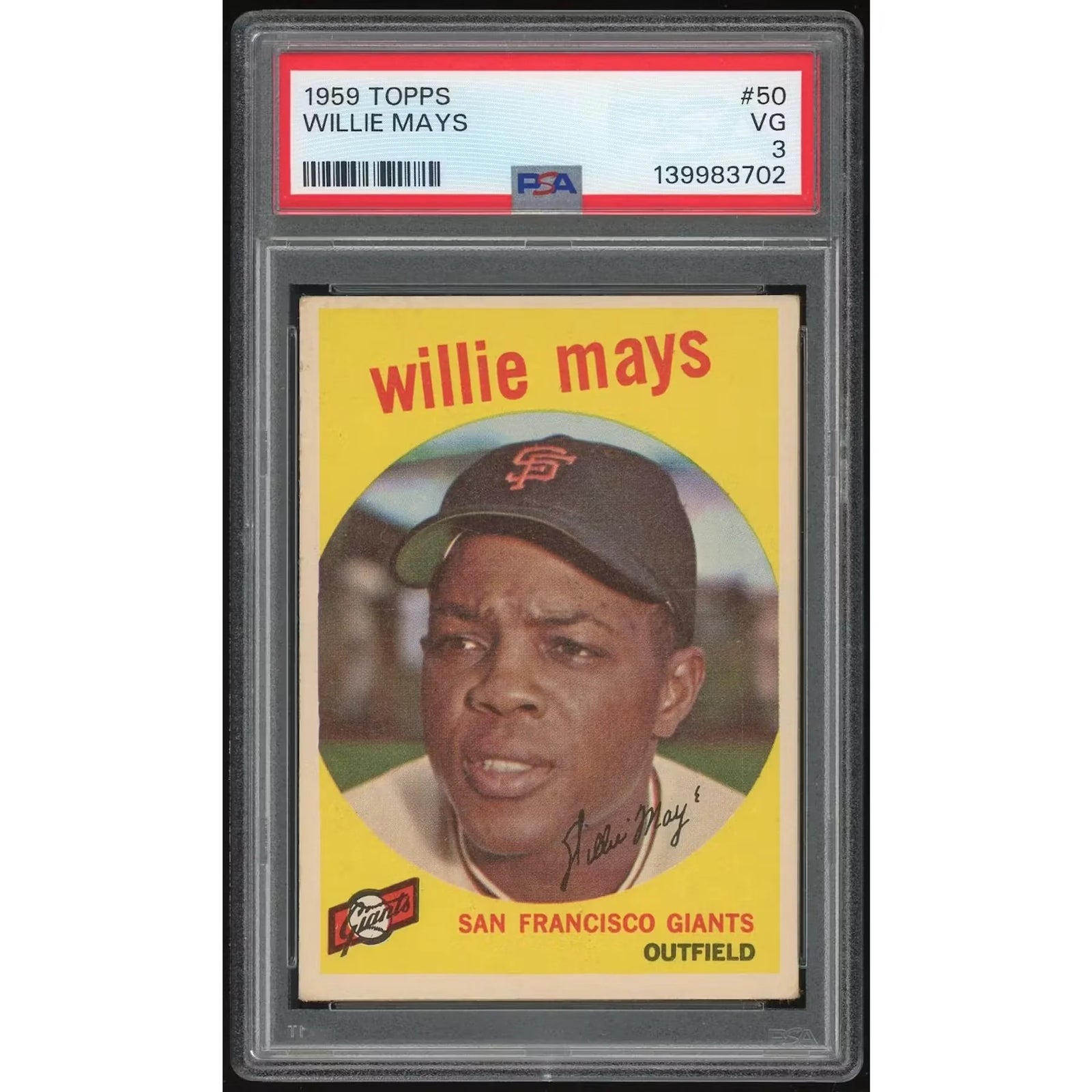 Willie Mays 1959 Topps #50 Baseball Card | PSA 3
