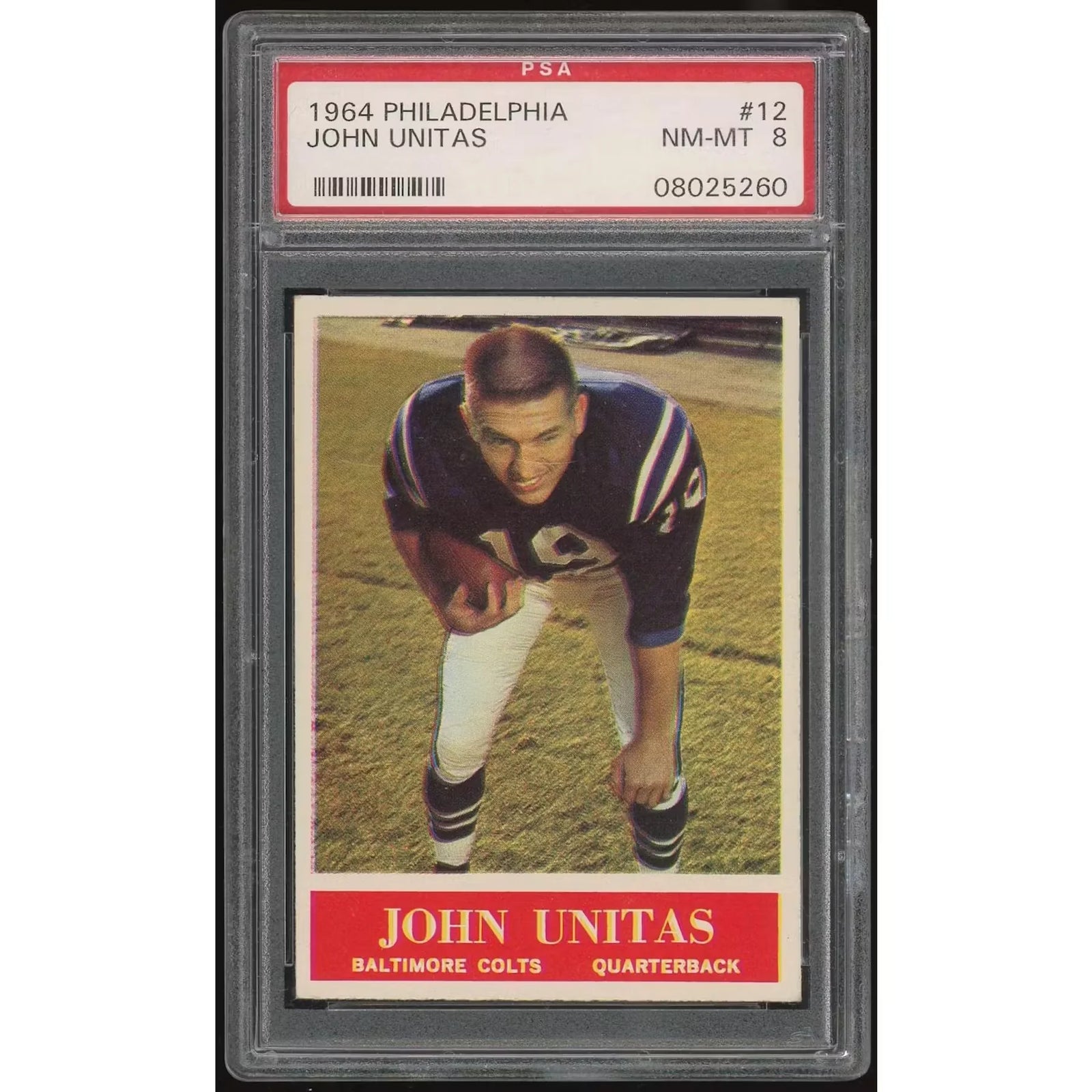 Johnny Unitas 1964 Philadelphia #12 Card | PSA 8