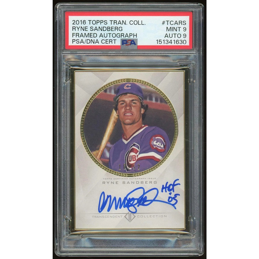 Ryne Sandberg Signed 2016 Topps Transcendent Card | PSA 9 Auto 9