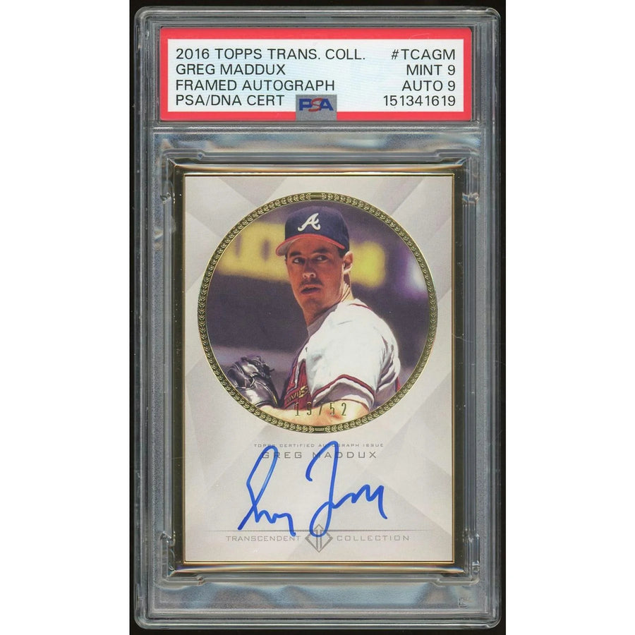 Greg Maddux Signed 2016 Topps Transcendent Card | PSA 9 Auto 9 Framed