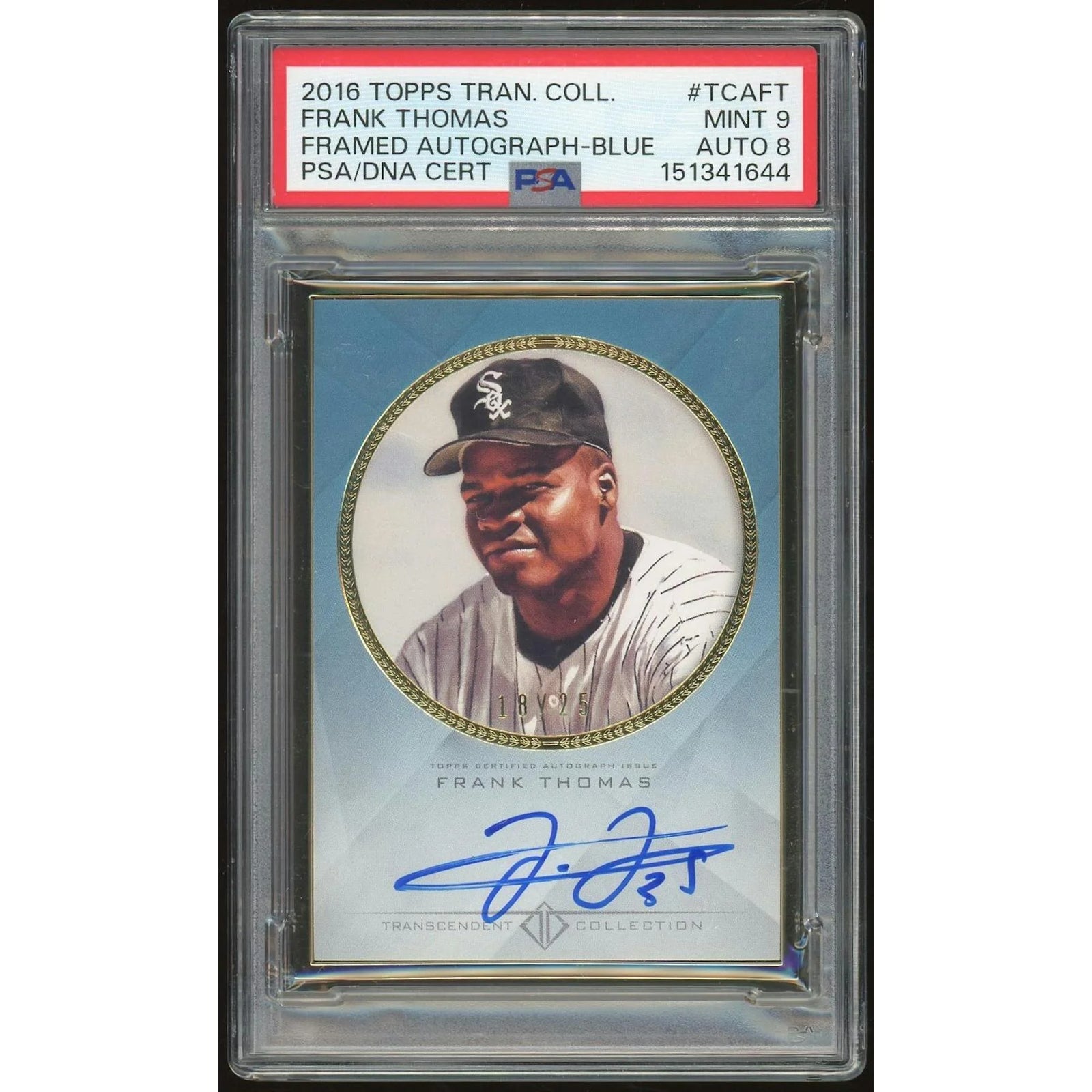 Frank Thomas Signed 2016 Topps Transcendent Framed Card | PSA 9 Auto 8