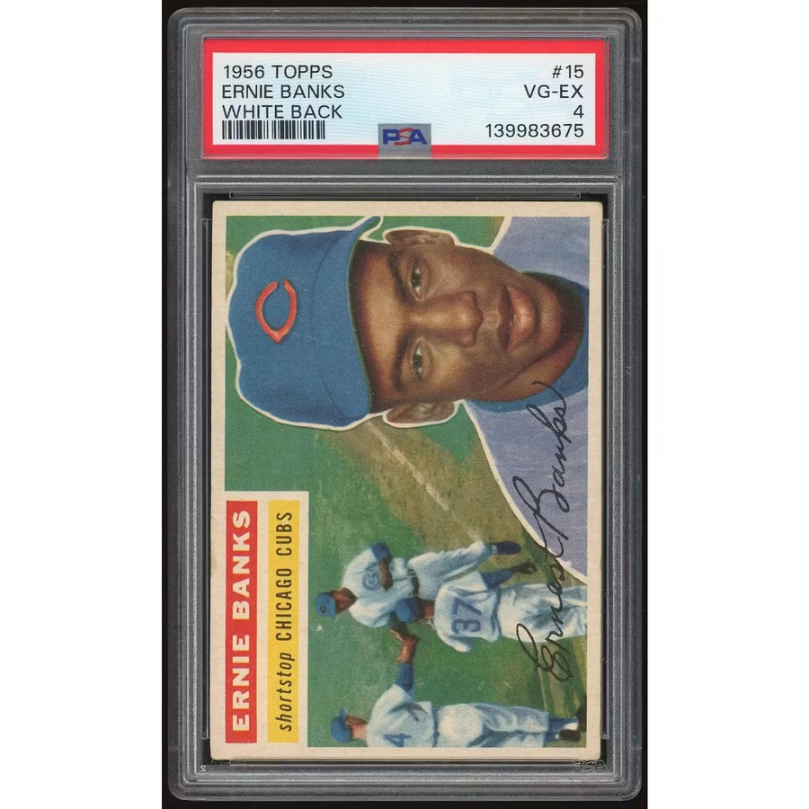 Ernie Banks 1956 Topps #15 Baseball Card | PSA 4