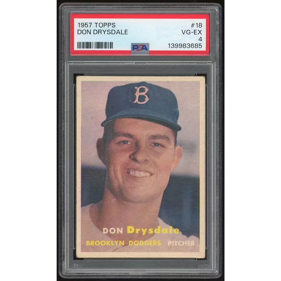 Don Drysdale 1957 Topps #18 Rookie Card | PSA 4