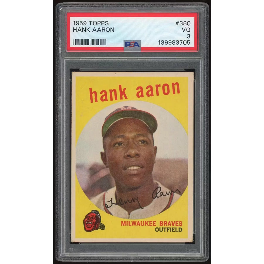 Hank Aaron 1959 Topps #380 Baseball Card | PSA 3