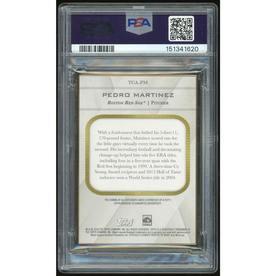 Pedro Martinez Signed 2016 Topps Transcendent Framed Auto | PSA 8